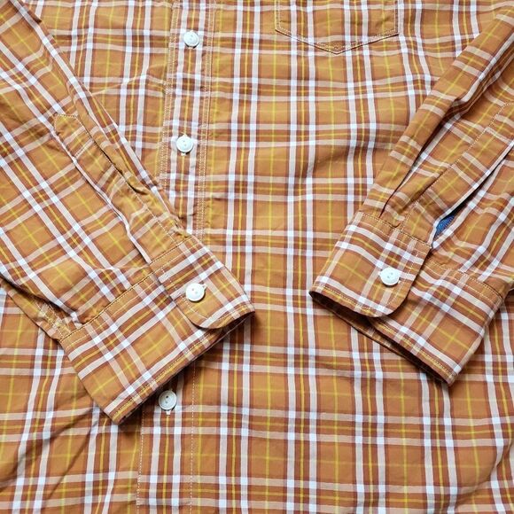 Lucky Brand Orange Plaid Slim Fit long sleeve shirt size XXL - Picture 5 of 13